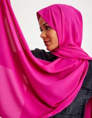 ipek krep şal fuşya 2