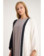 renkli ipek abaya gri