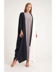 renkli ipek abaya gri 2