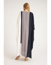 renkli ipek abaya gri 5