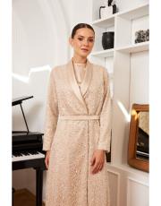 payetli ceket abiye krem