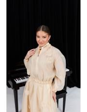 organze çiçekli takım krem