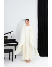 kolu pelerin abiye ekru 2