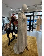 taşlı pelerin abiye bej 2