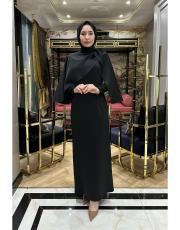 kolu taşlı abiye siyah