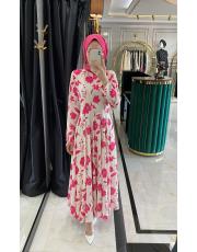 çiçekli elbise pembe