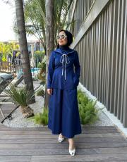 yakası biye detaylı takım lacivert