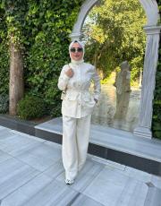 çıtçıtlı tensel  takım ekru 2