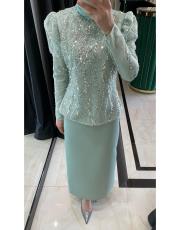 parıltılı abiye takım mint yeşili 2