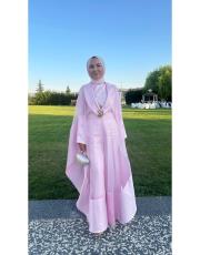 3 lü pelerin takım toz pembe