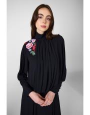 paris çiçekli bluz siyah 2