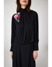 paris çiçekli bluz siyah 5