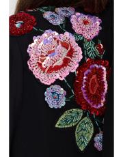 paris çiçekli bluz siyah 6