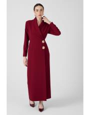 ceket yaka elbise  bordo 2