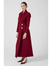 ceket yaka elbise  bordo 4