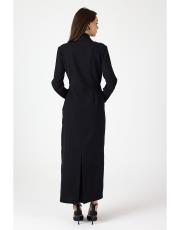 ceket yaka elbise  siyah 7