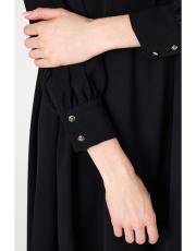 yakası taşlı elbise siyah 6