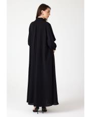 yakası taşlı elbise siyah 7