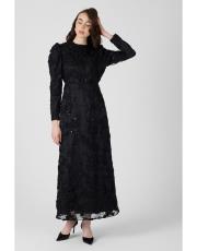 çiçek abiye siyah 2