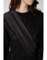 taşlı ceket takım siyah 3