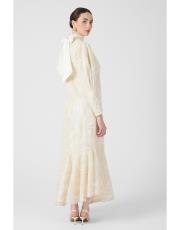 dantelli asimetrik abiye bej 3