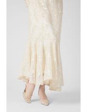 dantelli asimetrik abiye bej 4