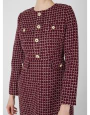 kareli tüvit elbise bordo 3