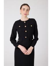 düz tüvit elbise siyah