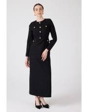 düz tüvit elbise siyah 3