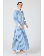 piliseli tüvit elbise bebe mavi 4