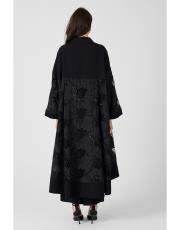 çiçek abaya takım siyah 5