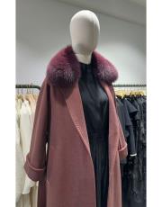 kürklü kaşe kaban bordo