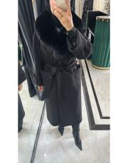 kürklü kaşe kaban siyah 2