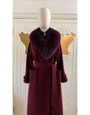 kürklü kaşe kaban koyu bordo 2