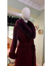 kürklü kaşe kaban koyu bordo 3
