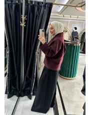 kısa kürklü kaban bordo 2