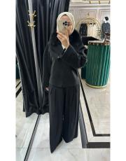 kısa kürklü kaban siyah