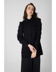 fırfır dantelli gömlek siyah