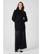 fırfır dantelli gömlek siyah 2