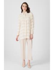 fırfır dantelli gömlek bej 2