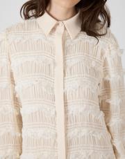 fırfır dantelli gömlek bej 4