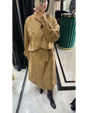 kanvas düğmeli trenç camel 2