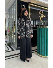 gizemli tül gömlek (içlikli) siyah