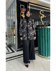 gizemli tül gömlek (içlikli) siyah 2