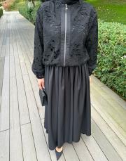 gabardin etek siyah 2