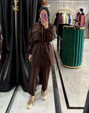 cepli eşofman takım aci kahve