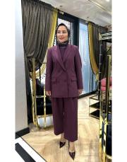 kruvaze ceket takım bordo