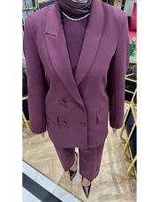 kruvaze ceket takım bordo 2