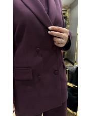 kruvaze ceket takım bordo 3