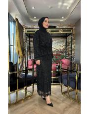 zarif taşlı takım siyah